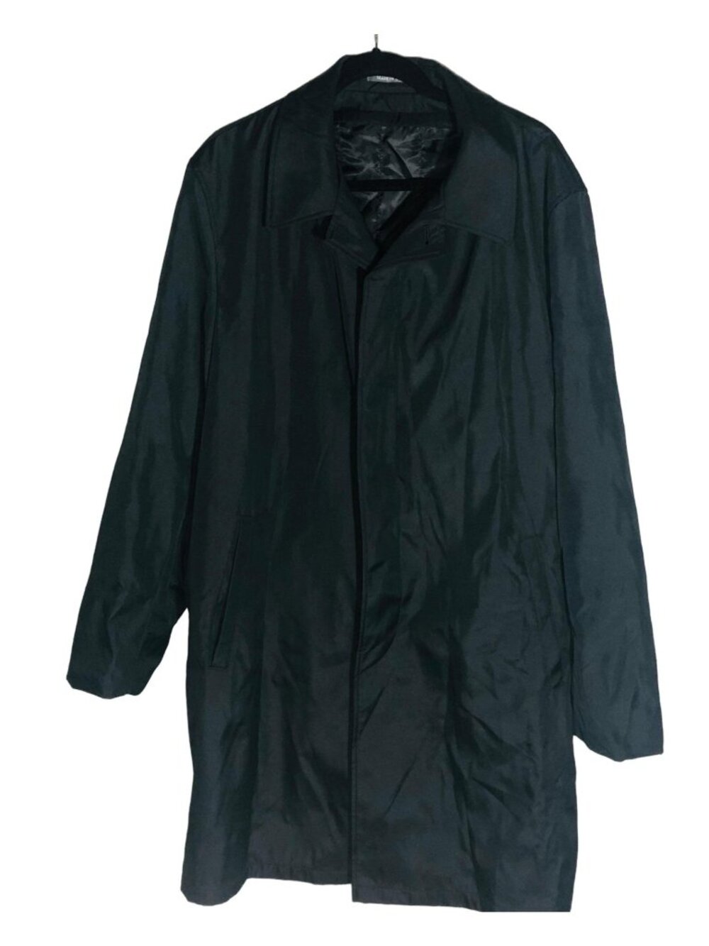 Perry Ellis Portfolio rain jacket black layered pockets polyester size 46L READ